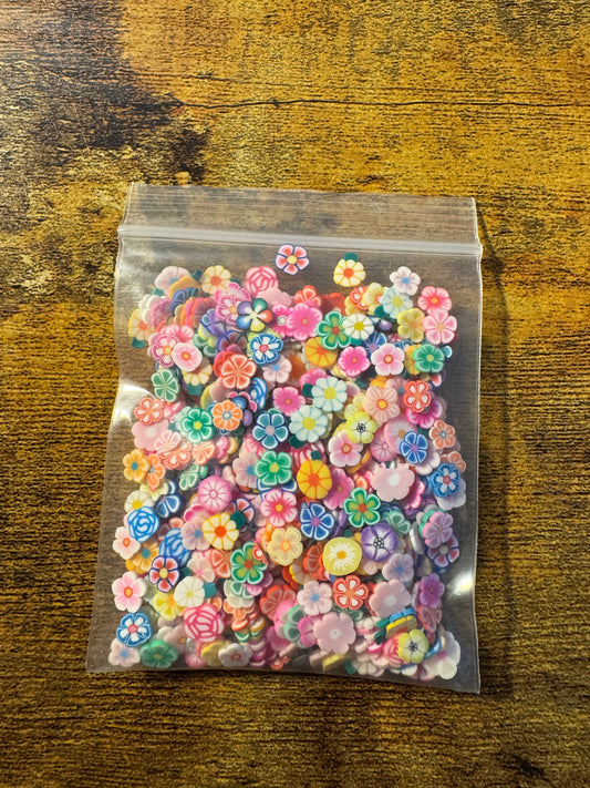 Multicolor Flowers Clay Polymer Pieces