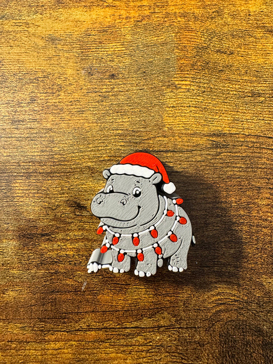 Christmas Hippo 3D Topper
