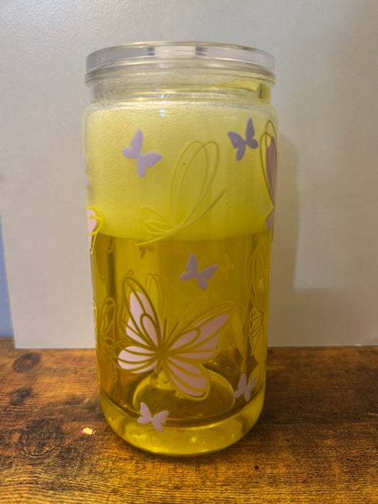 (Soda) Yellow Butterflies 16oz