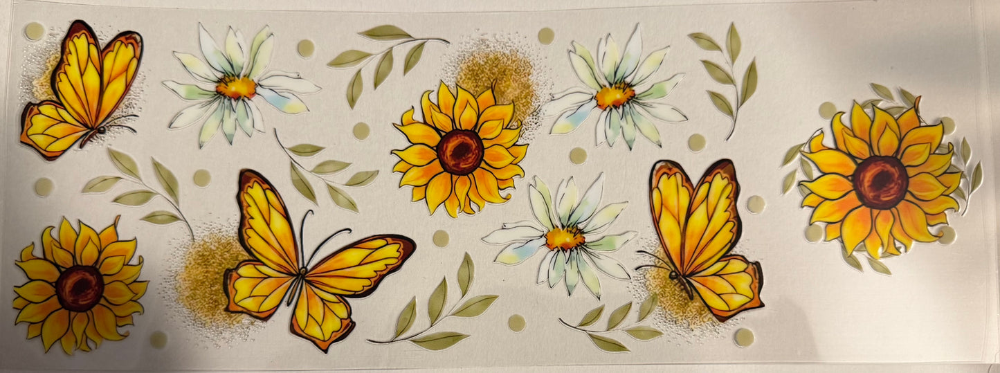 Flowers & Butterflies W Lid Decal