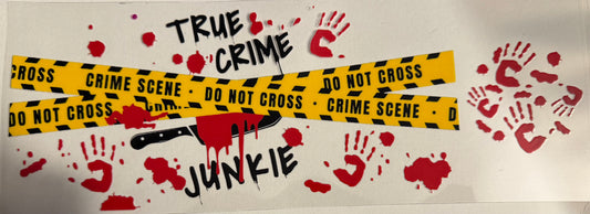 True Crime Junkie W Lid Decal